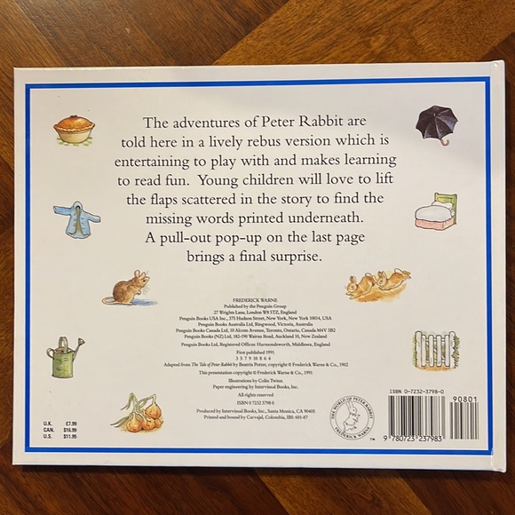 NEVER USED PETER RABBIT "A LIFT-THE-FLAP REBUS BOOK" BY BEATRIX POTTER - Picture 2 of 11